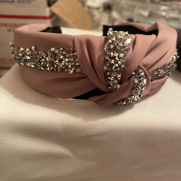 Chic Rhinestone Embellished Headbands in Pink and Gray - Picture 2 of 5